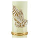 White Candle praying hands 165x50mm s2