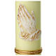 White Candle praying hands 165x50mm s2