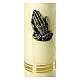 Altar candle with bronzed praying hands 27.5x7 cm s2