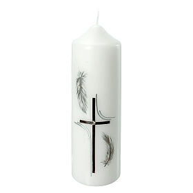 Funeral candle black feathers 165x50mm