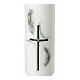 Funeral candle black feathers 165x50mm s2
