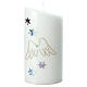 Oval candle with angel wings and stars 18x9 cm s1
