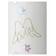 Pillar candle with stars angel wings 180x90 mm s2