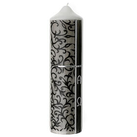 Funeral candle with black branch leaves 220x60 mm