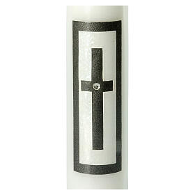 Funeral candle, black Latin cross and rhinestone, 265x60 mm