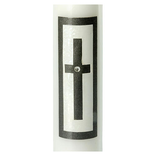 Funeral candle, black Latin cross and rhinestone, 265x60 mm 2