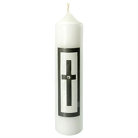 Funeral candle with black latin cross rhinestone 265x60 mm