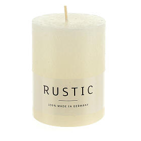 Ivory rustic candle, set of 24, 80x60 mm