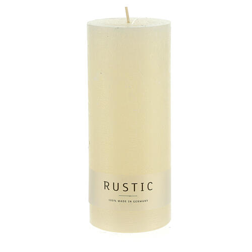 White wool rustic candle, set of 4, 170x70 mm 2