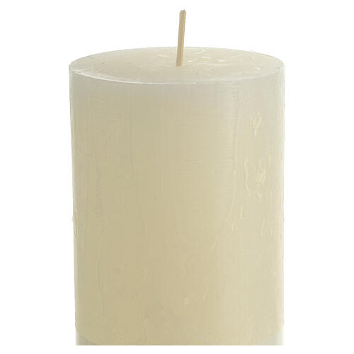 Ivory rustic matt candle, set of 12, 140x80 mm 3