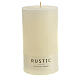 Ivory candle opaque rustic 12 pcs 140x80 mm s2