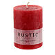 Matt red rustic candle, set of 24, 80x60 mm s2