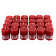 Bougie rouge mat rustique emballage 24 pcs 80x60 mm s1