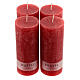 Matt red rustic candle, set of 4, 170x70 mm s1