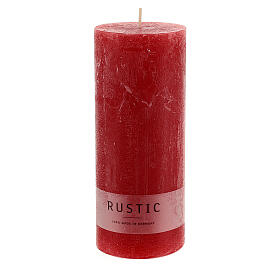 Matte red candles rustic effect 4 pcs 170x70 mm