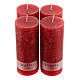 Matte red candles rustic effect 4 pcs 170x70 mm s1