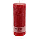 Matte red candles rustic effect 4 pcs 170x70 mm s2