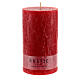 Red candle, rustic finish, set of 12, 140x80 mm s2