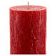 Red candle, rustic finish, set of 12, 140x80 mm s3