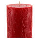 Red candle rustic finish 12 pcs 140x80 mm s3