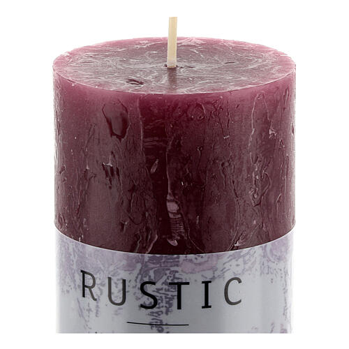 Kerzen rustikaler Stil 24 Stück violett, 80x60 mm 3