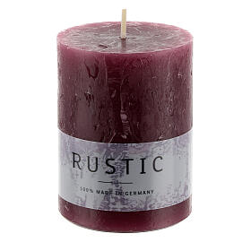 Purple rustic candle, set of 24, 80x60 mm