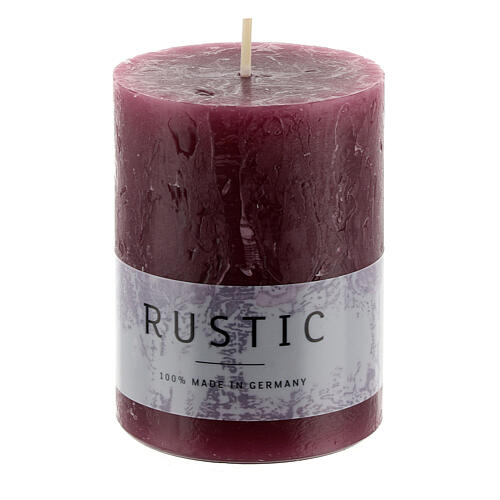 Purple rustic candle, set of 24, 80x60 mm 2