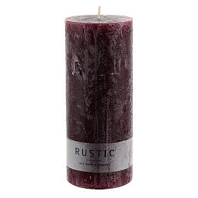 Matt purple rustic candle, set of 4, 170x70 mm