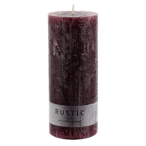 Matt purple rustic candle, set of 4, 170x70 mm 2