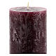 Matt purple rustic candle, set of 4, 170x70 mm s3