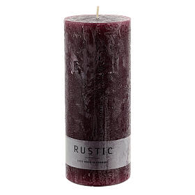 Świeca rustykalna fioletowa matowa, 170x70 mm, 4 sztuki