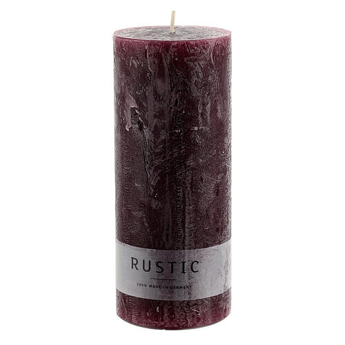Świeca rustykalna fioletowa matowa, 170x70 mm, 4 sztuki 2