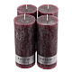 Purple candles matte rustic 170x70 mm 4 pcs s1