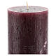 Purple candle, rustic finish, set of 12, 140x80 mm s3