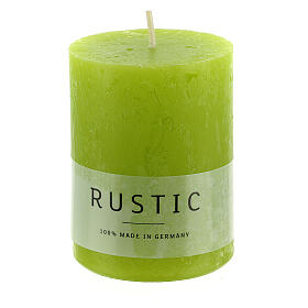 Green rustic candle, set of 24, 80x60 mm