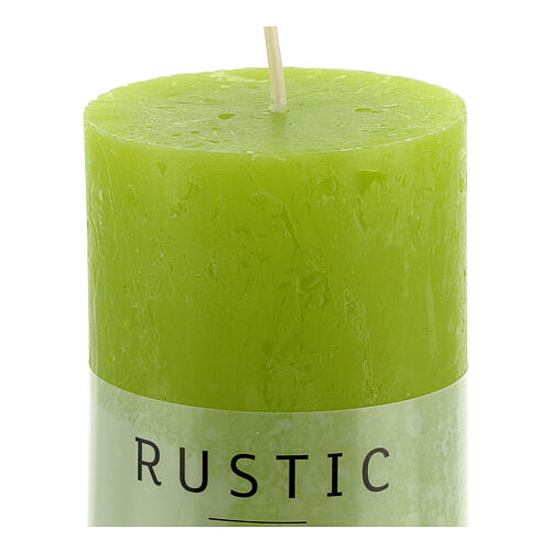 Green rustic candle, set of 24, 80x60 mm 3