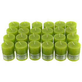 Lime green candles opaque rustic 80x60 mm 24 pcs