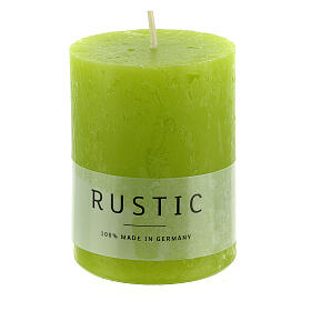 Lime green candles opaque rustic 80x60 mm 24 pcs