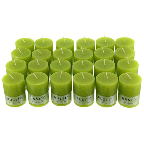 Lime green candles opaque rustic 80x60 mm 24 pcs 1