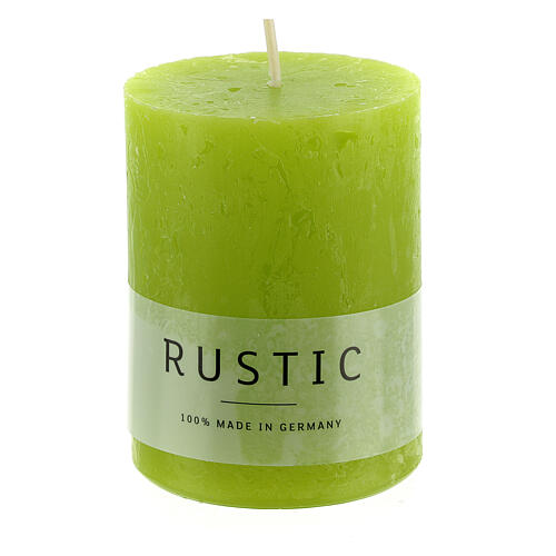 Lime green candles opaque rustic 80x60 mm 24 pcs 2