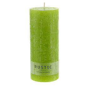 Rustic matt green candle, set of 4, 170x70 mm