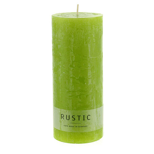 Lime green candles rustic effect 170x70 mm 4 pcs 2