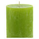 Matt candle, light green rustic finish, set of 12, 140x80 mm s3
