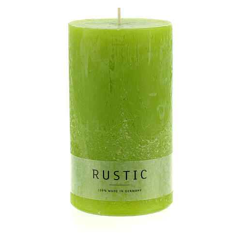 Lime green candles 12 pcs rustic effect 140x80 mm 2