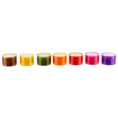 Bougies chauffe-plat colorées collection hiver 40 pcs 38 mm 2