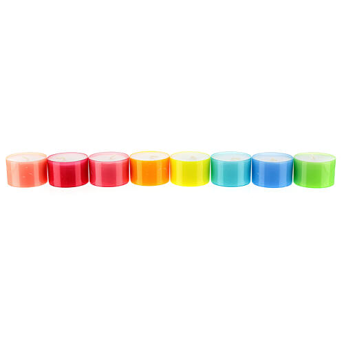 Velas pequenas coloridas tealight cores brilhantes 40 unidades 24x38 mm 2