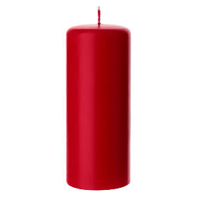 Vela cera roja opaca cilíndrica 15x6 cm