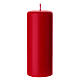 Candela cera rossa opaca cilindrica 15x6 cm s2