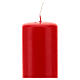 Red opaque pillar wax candle 15x6 cm s2