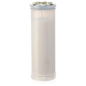 White votive candle with white wax d. 6 cm